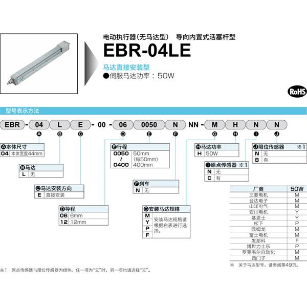 CKD喜開理電動執(zhí)行器（無馬達(dá)型）滑塊型EBR-04LE-00-120400NNN-MHNN