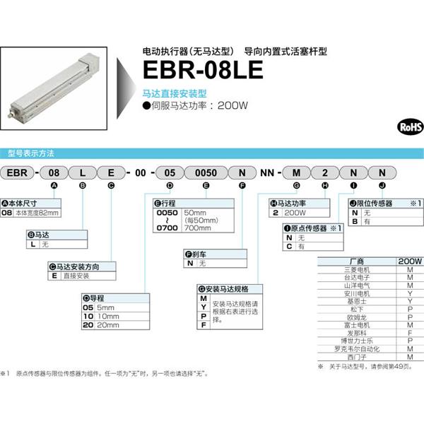 CKD喜開理電動執(zhí)行器（無馬達型）滑塊型EBR-08LE-00-100100NNN-M2NN